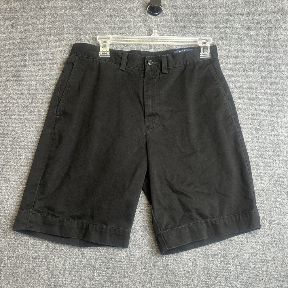 Polo Ralph Lauren Classic Fit 9" Chino Shorts Mens 30 Black‎ Cotton Twill Casual
